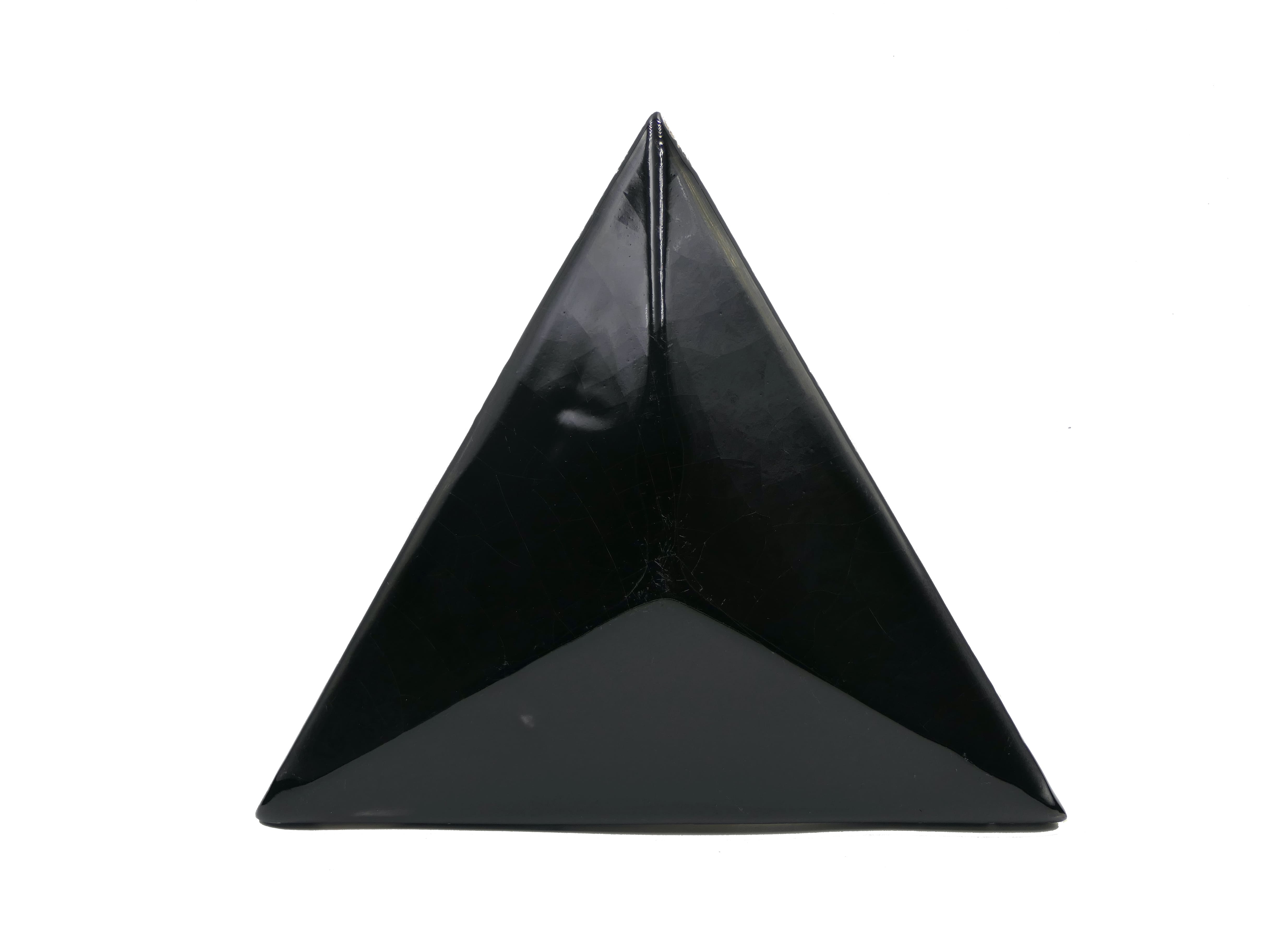 Azulejo de Cerámica Triángulo Negro Brillo