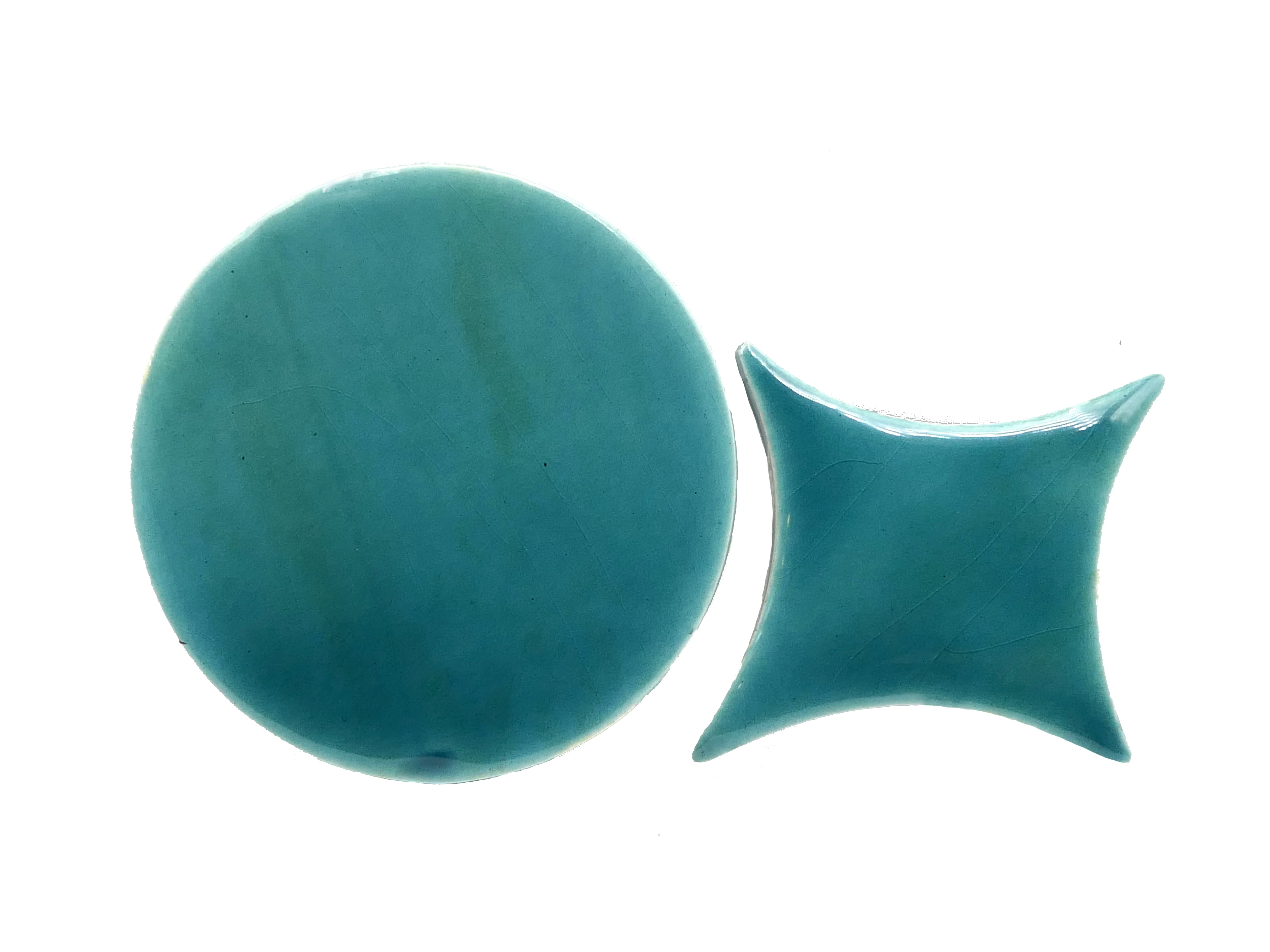 Azulejo de Cerámica Circulo Estrella Verde Aguamarina