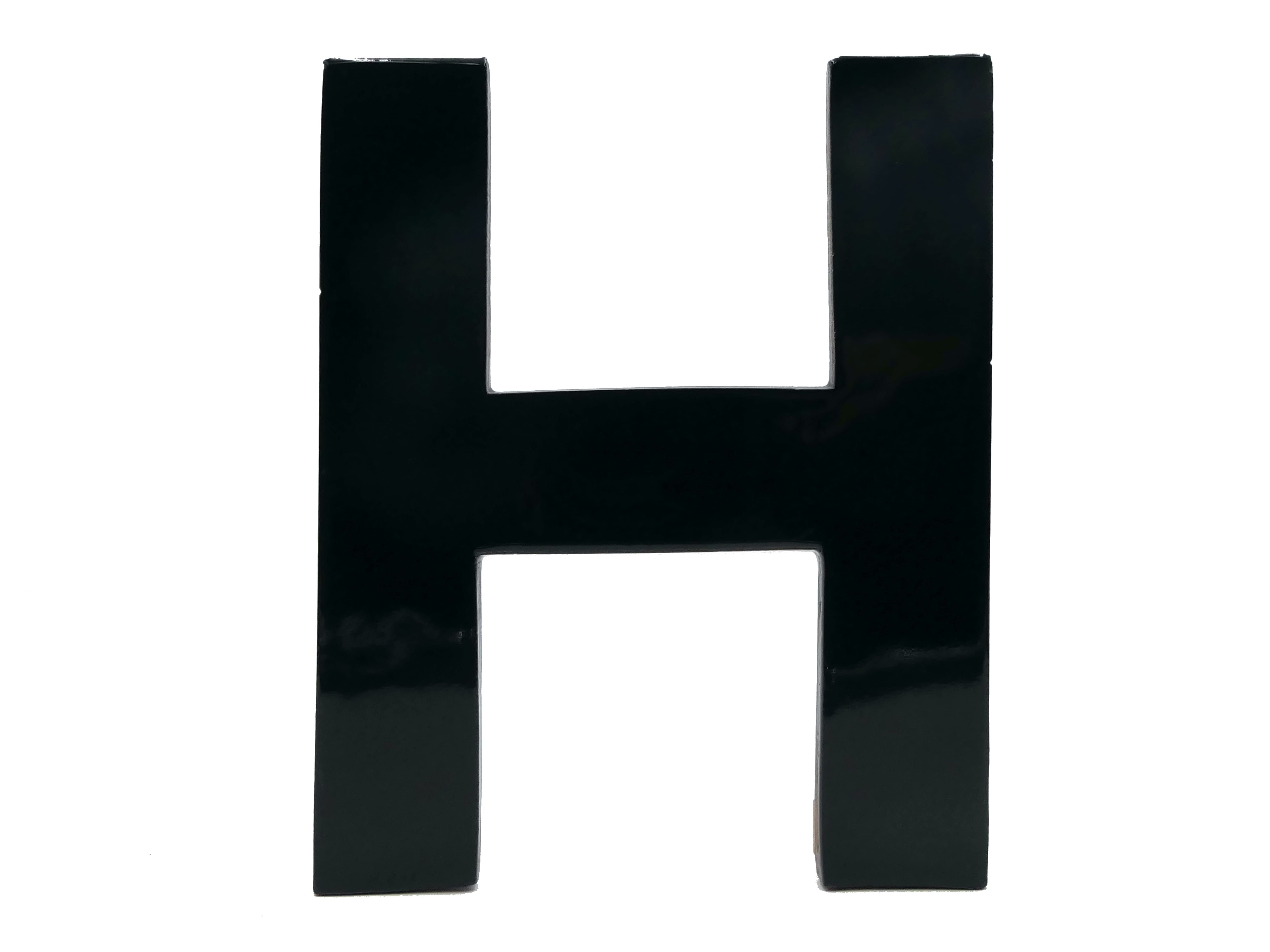 Azulejo de Cerámica Hache Negro Brillo